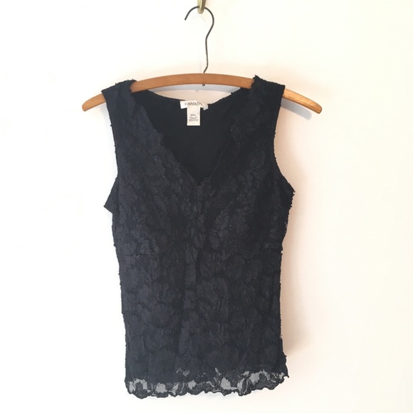 Vintage 90s Lace Tight Fit Tank Y2K early 2000s - Picture 4 of 6